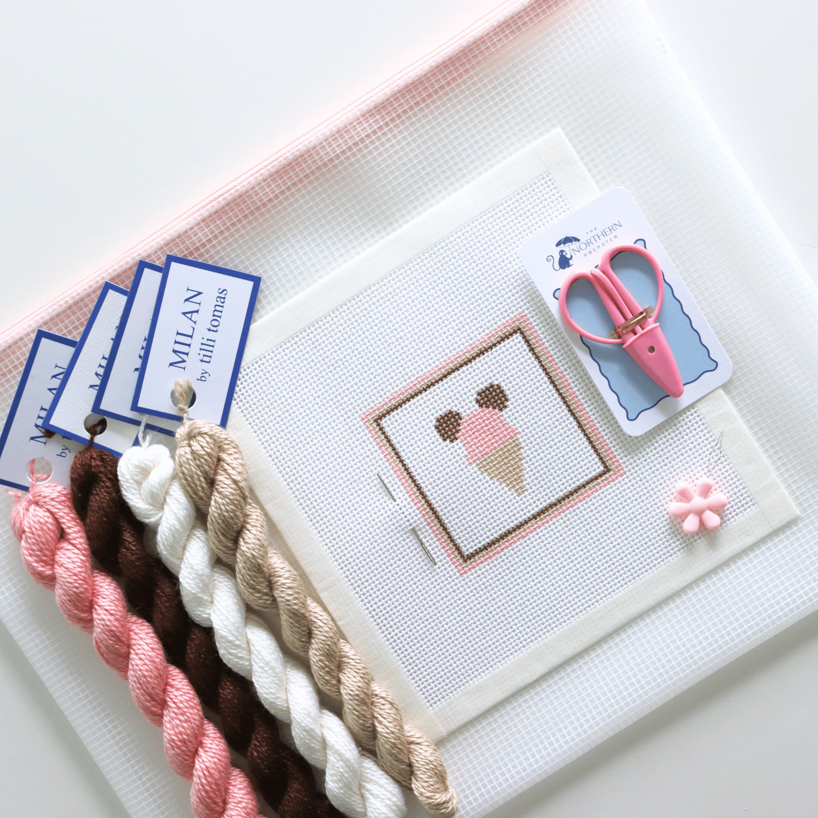 Mouse Ears Ice Cream Beginner Needlepoint Kit