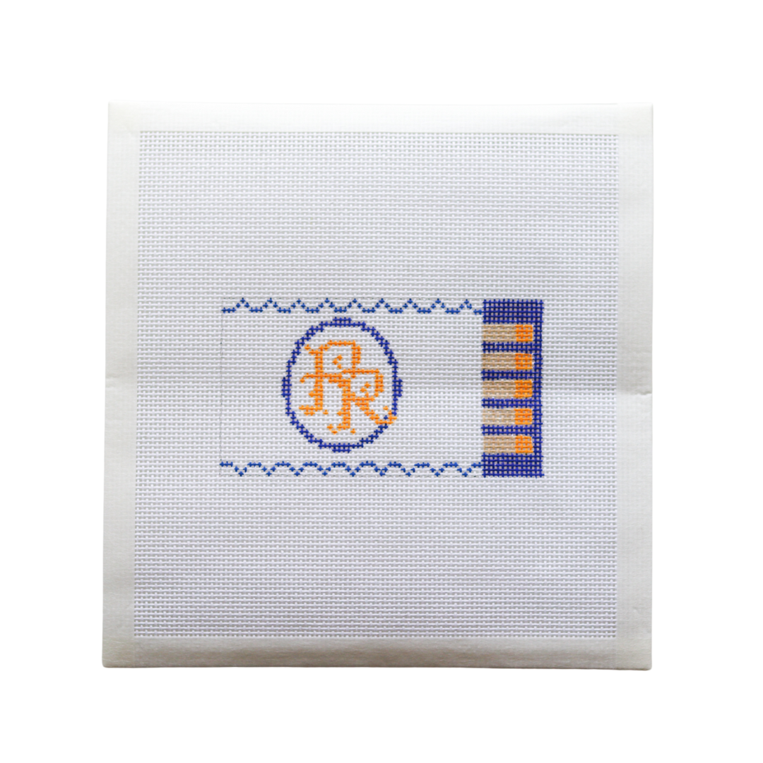 Riviera Resort matchbox hand-painted needlepoint canvas
