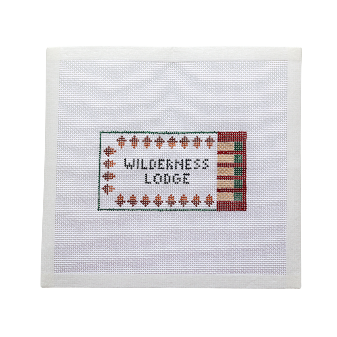 Wilderness Lodge Resort matchbox hand-painted needlepoint canvas